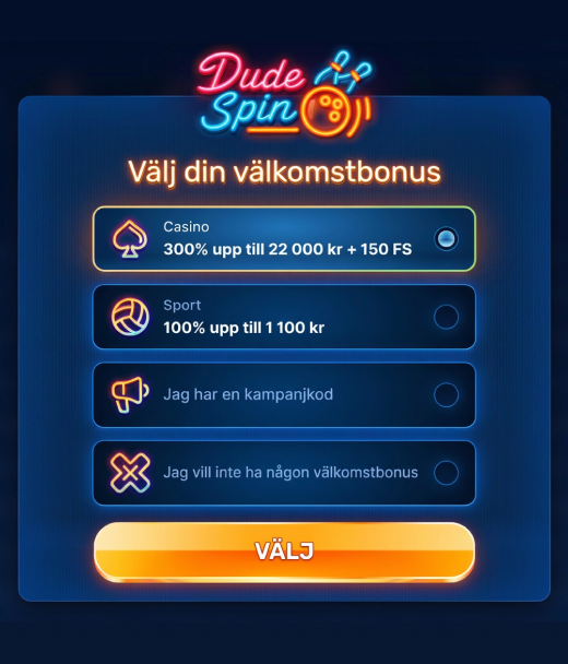 Dudespin-Registréierungsbonus